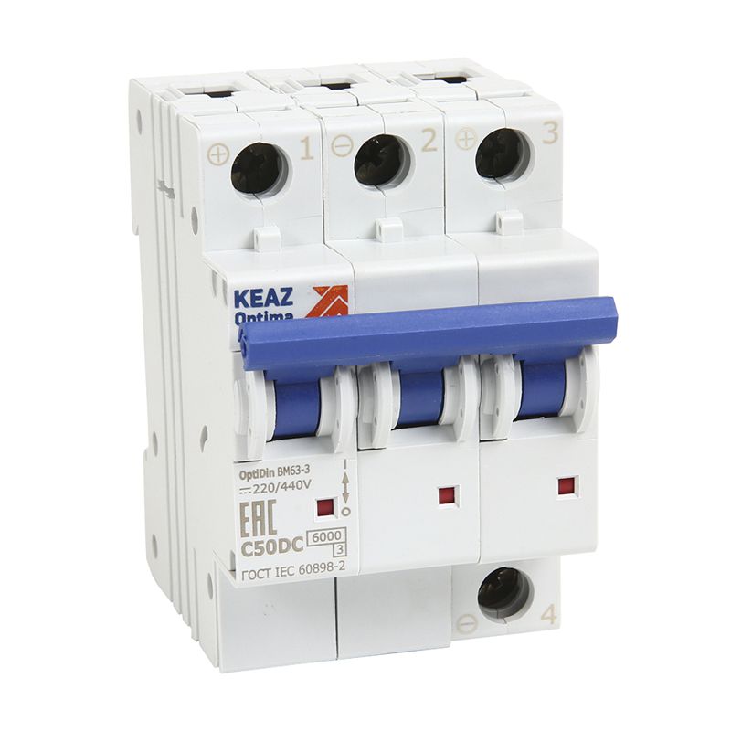  Выключатель автоматический модульный 3п Z 20А OptiDin BM63-3Z20-DC-УХЛ3 (новый) КЭАЗ 338049 фото в каталоге от BTSprom.by