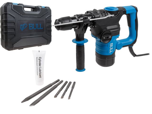 перфоратор bull bh 3202 в чем. 1500 вт, 6,5 дж, 32 мм, 2 реж. + 2 зуб., 3 сверла, sds-plus (4,5 кг) 1325783 от BTSprom.by