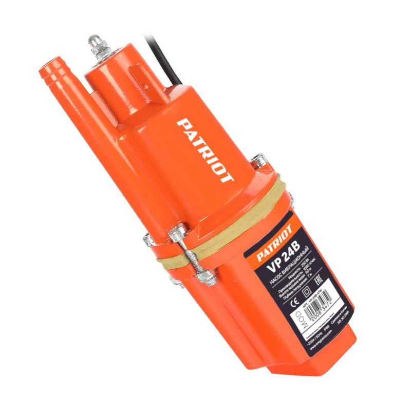 насос погружной вибрационный vp 24в верхний забор кабель 24м 300вт 18л/мин d-96мм h-70м термозащита patriot 315302491 от BTSprom.by