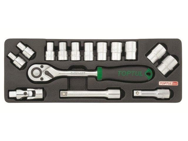 набор-сет головок 1/2" 8-24мм 15предм. 6гр. toptul gcat1502 от BTSprom.by
