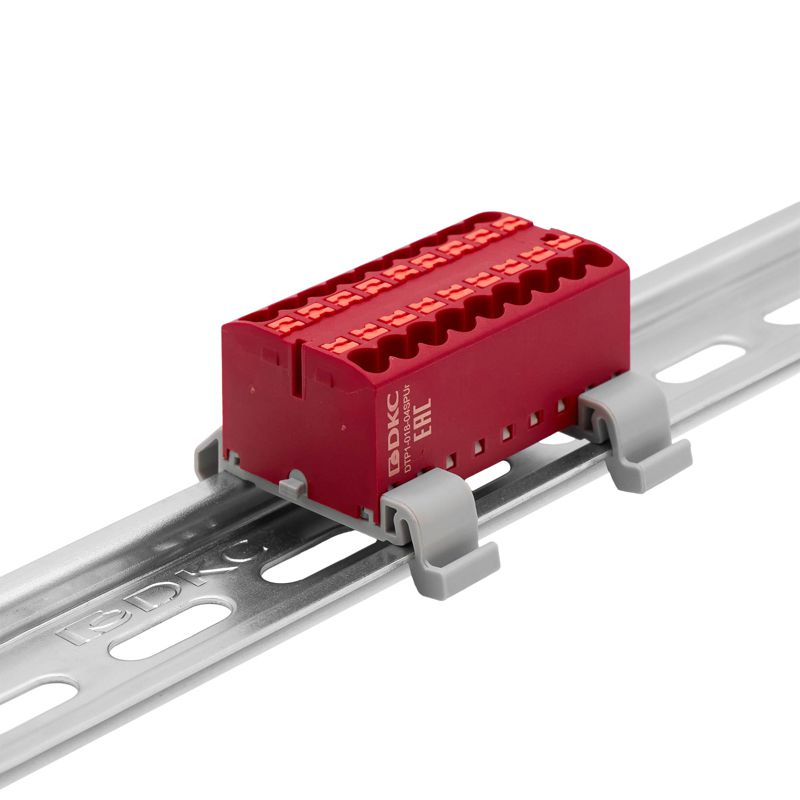  Блок распределительный зажим push-in 18 точек подключения 2.5кв.мм красн. DKC DTP1-018-04SPUR фото в каталоге от BTSprom.by