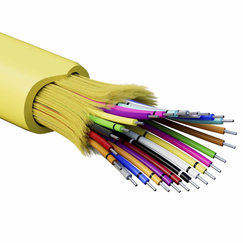 кабель волоконно-оптический распределительный арамидные упрочняющие нити для внутренней прокладки нг(а)-hf 24 ов категорияos2(g.652.d) плотный буфер 0.4кн барабан 500м dkc rndt9c24yl01-e от BTSprom.by