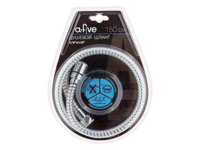 шланг душевой, pvc, 1/2" г-г 150 см, хром, a-five (гайка латунь (anti-twist)) a5-004 от BTSprom.by