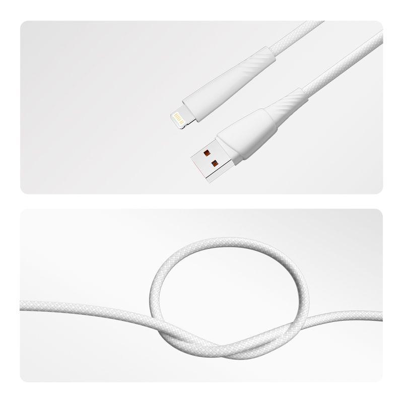  Кабель USB-A-Lightning для Apple 2.4А 1м бел. нейлон. оплетка Rexant 18-7061 фото в каталоге от BTSprom.by