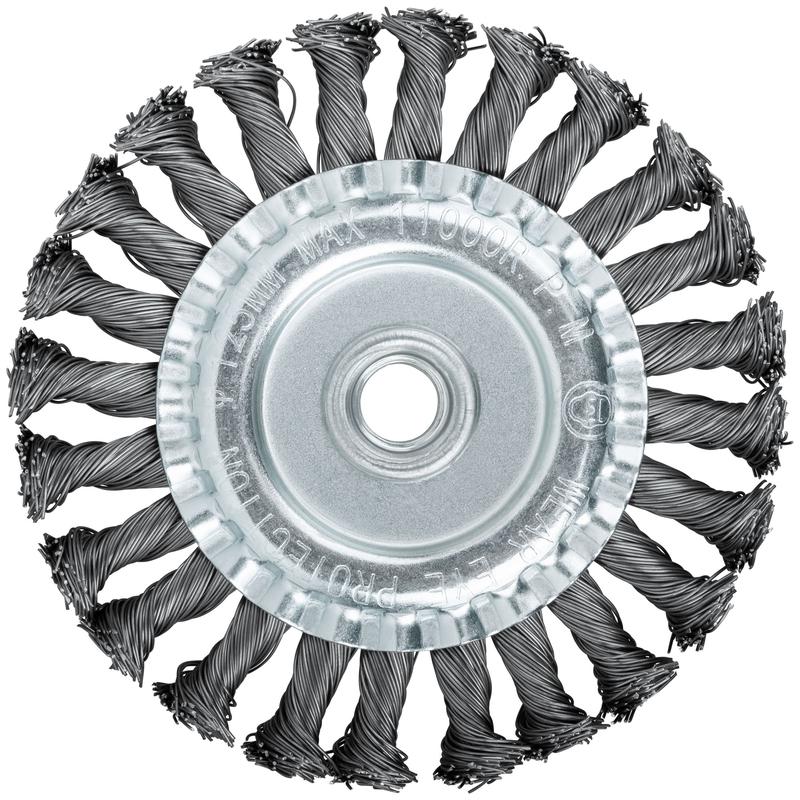  Корщетка-колесо гайка М14 стальная витая проволока 125мм FIT 39123 фото в каталоге от BTSprom.by