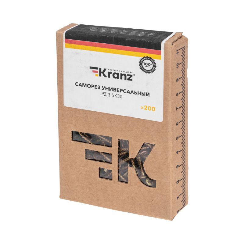  Саморез универсальный 3.5х30 желт. цинк (уп.200шт) Kranz KR-01-3311-004 фото в каталоге от BTSprom.by
