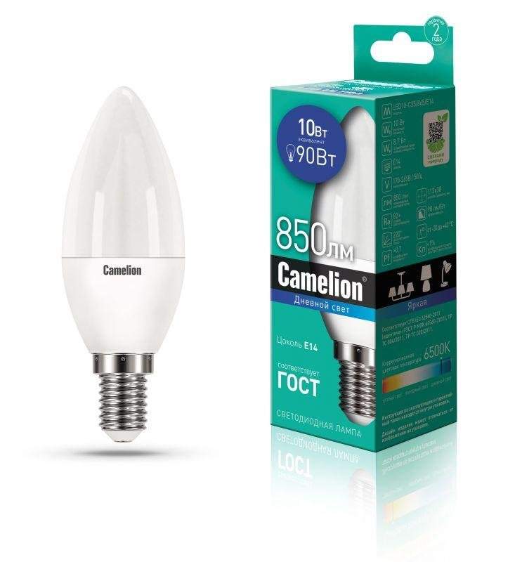 лампа светодиодная led10-c35/865/e14 10вт 220в camelion 13563 от BTSprom.by