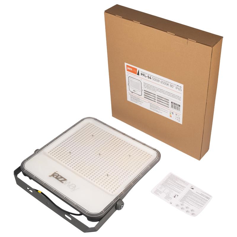  Прожектор светодиодный PFL-S4 500Вт IP65 6500К СДО 80град. сер. Pro+ JazzWay 5064072 фото в каталоге от BTSprom.by