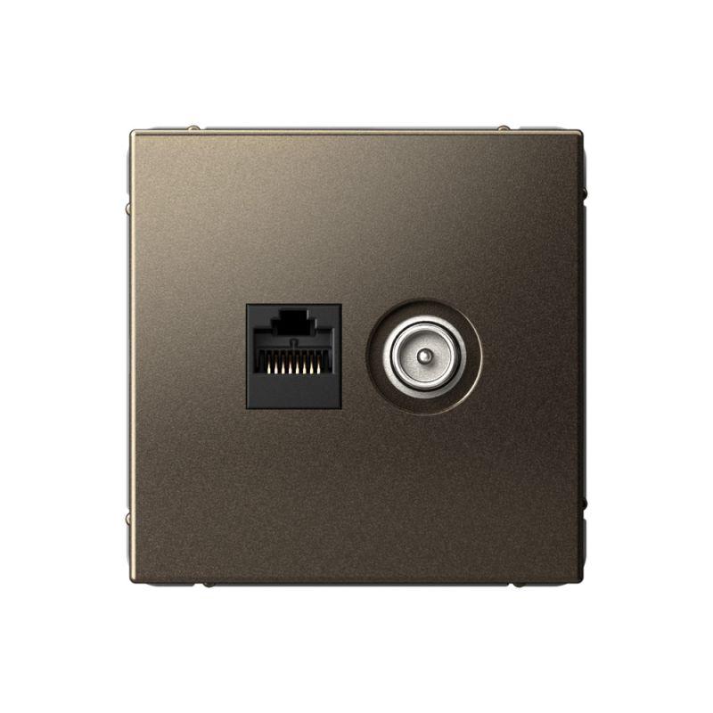 розетка компьютерная + телевизионная 2-м artgallery rj45 + tv кат.5e мокко se gal000689 от BTSprom.by