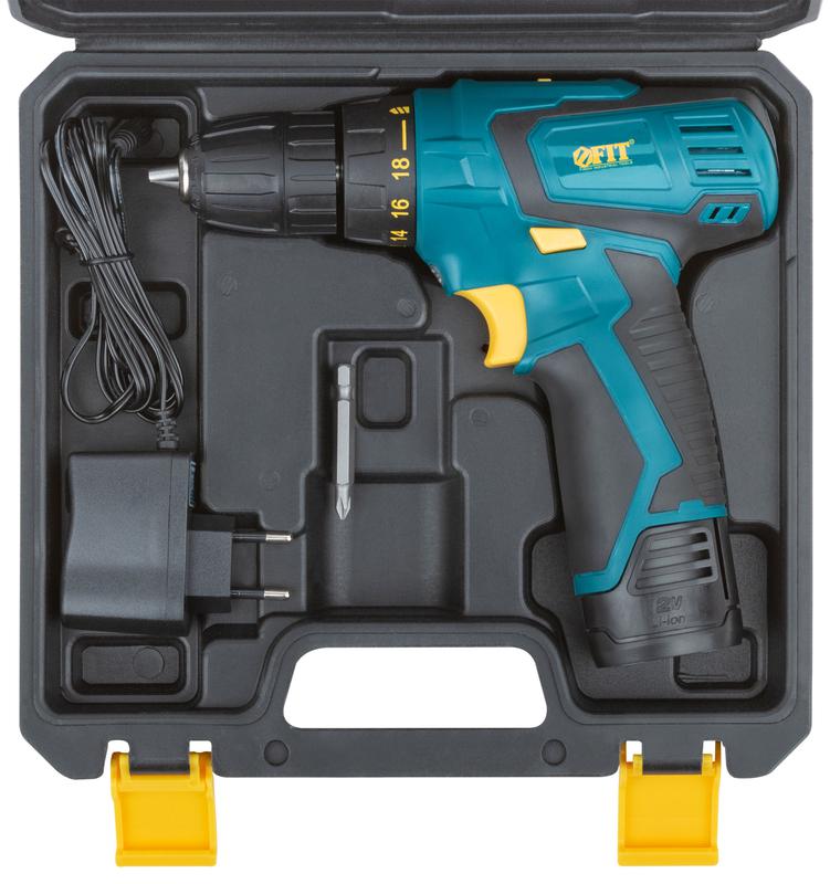  Дрель-шуруповерт аккумуляторная 12В 0-350/1100об/мин 20Нм 2 (Li-Ion) 1.3А.ч FIT 80181 фото в каталоге от BTSprom.by