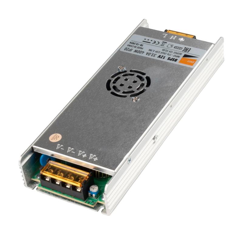  Блок питания для светодиодной ленты 400Вт 33А 12В IP20 BSPS метал. JazzWay 1001399A фото в каталоге от BTSprom.by
