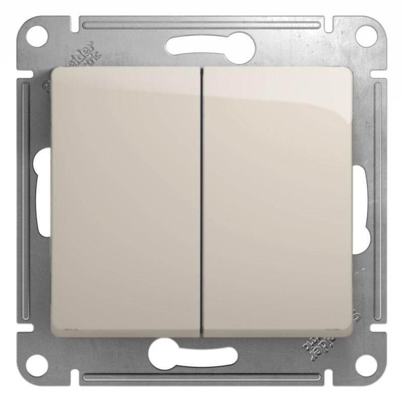  Выключатель 2-кл. СП Glossa 10А IP20 (сх. 5) 10AX механизм молочн. SE GSL000951 фото в каталоге от BTSprom.by
