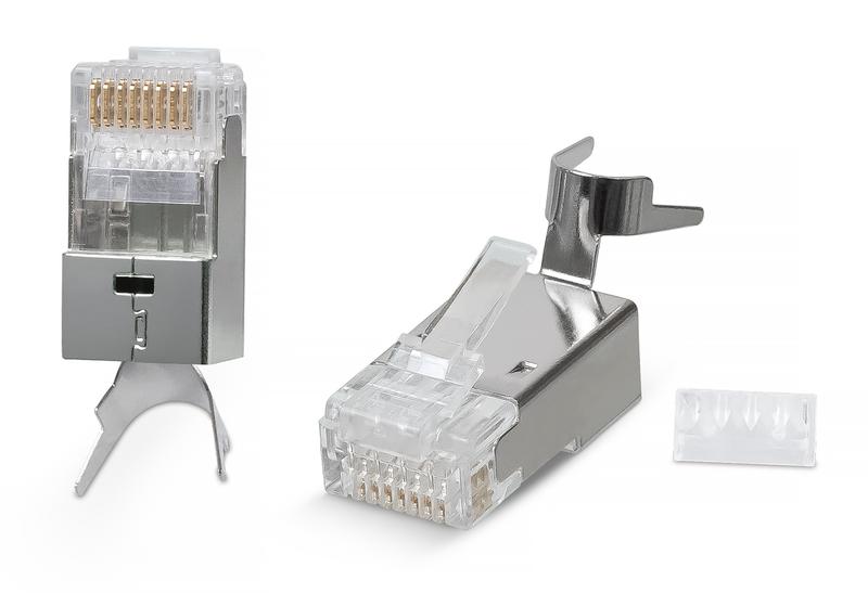 коннектор rj-45(8p8c) под витую пару кат. 6a/7/7a экран. универс. (для ож и мж кабеля) cabeus 7780c от BTSprom.by