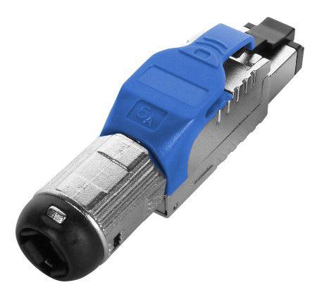 разъем полевой оконцовки rj-45 (8p8c) под витую пару для ож кабеля toolless кат. 6a экранир. накручивающийся хвостовик plue-8p8c-s-c6a-sh-bl син. hyperline 403346 от BTSprom.by