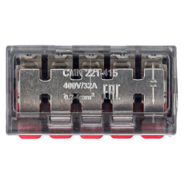  Клемма строительно-монтажная СМК 221-415 с рычагом 5 отверстий 0.2-4.0кв.мм (блист.20шт) PROxima EKF plc-smk-221-415b-20 фото в каталоге от BTSprom.by