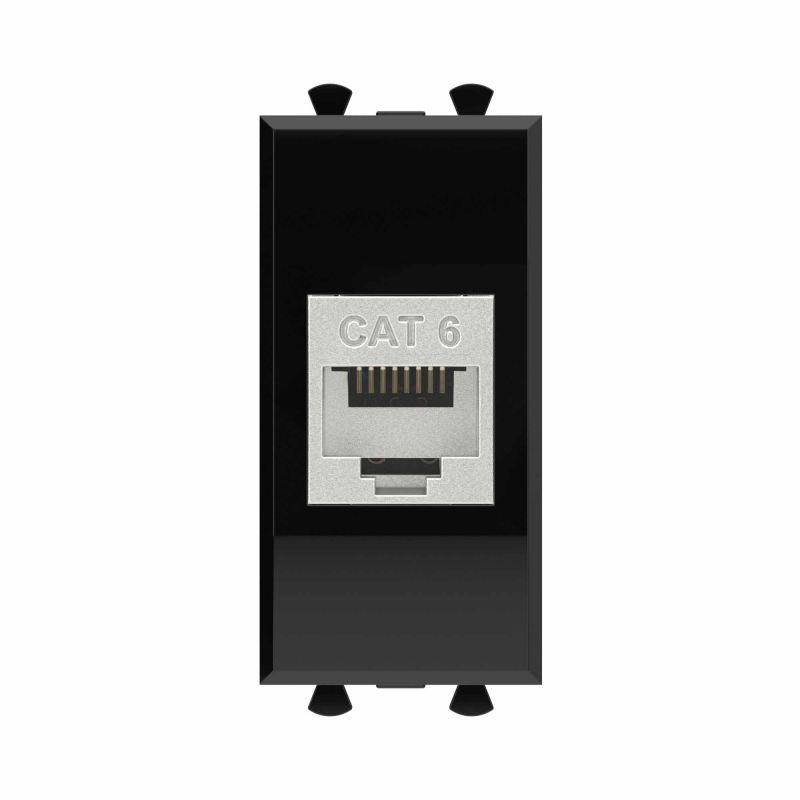 розетка компьютерная 1мод. avanti "черный квадрат" rj45 модульная кат.6 экранир. dkc 4402791 от BTSprom.by