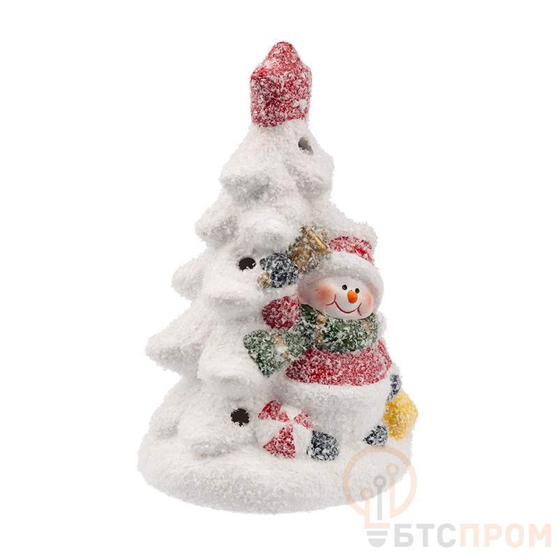  Керамическая фигурка Елочка со снеговиком 7,8х6,9х12,1 см фото в каталоге от BTSprom.by