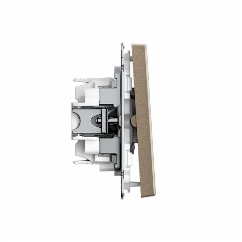  Выключатель кнопочный 2-кл. ArtGallery 10AX быстрозажим. клем. механизм шампань SE GAL000517S фото в каталоге от BTSprom.by