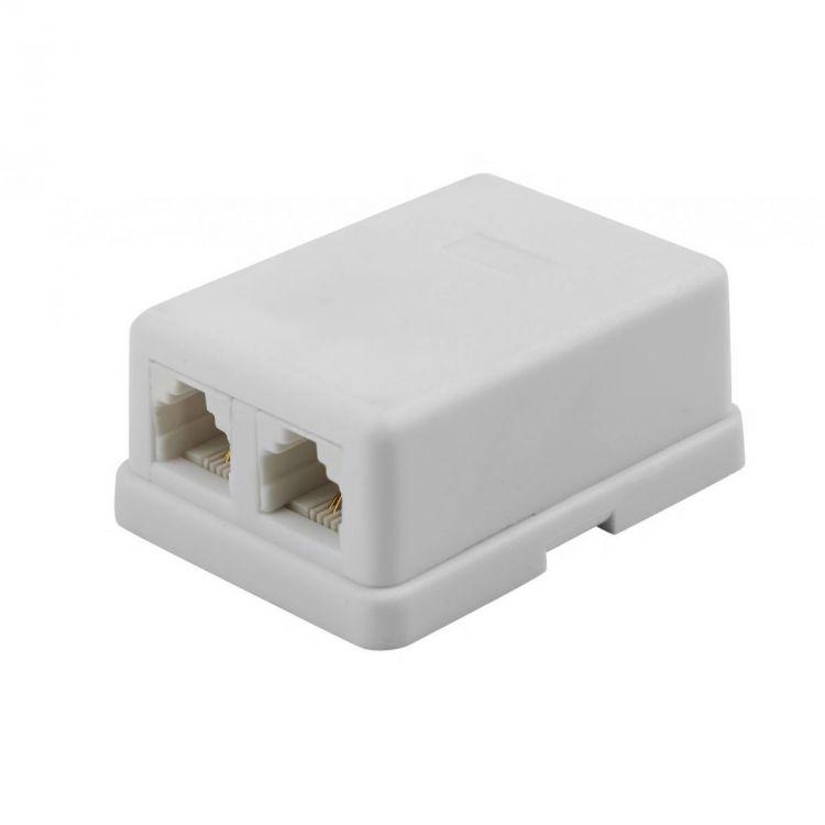 розетка телефонная 2-м rj11/6p4c настен. бел. filum fl-ta-socket-2 от BTSprom.by
