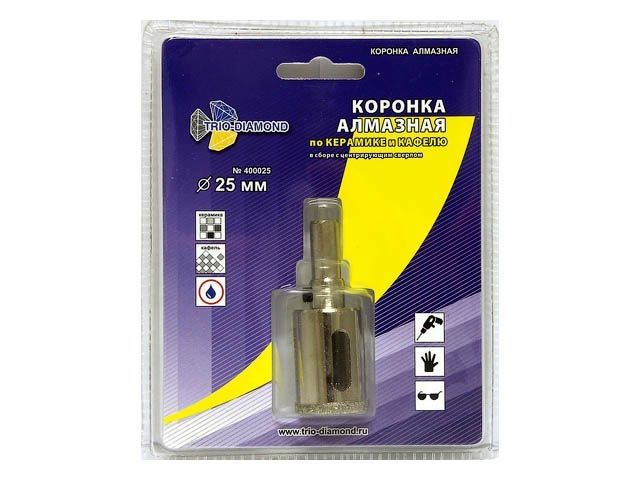 коронка алмазная  d 25 мм по керамике и кафелю trio-diamond 400025 от BTSprom.by