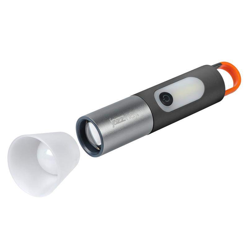 фонарь светодиодный ручной аккумуляторный accu1-l5w/l3w-bk 5вт+3вт li-ion 18650 1200ма.ч ip43 jazzway 5048812 от BTSprom.by