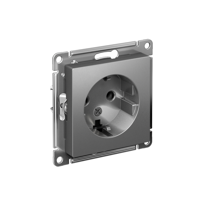 розетка 1-м сп atlasdesign 16а ip20 с заземл. механизм сталь se atn000943 от BTSprom.by