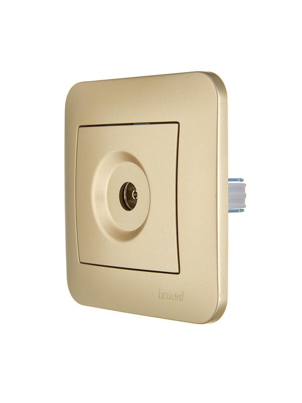  Розетка телевизионная оконечная TV СП ASTI IP20 в сборе золото. LEZARD 7081-3636-130 фото в каталоге от BTSprom.by