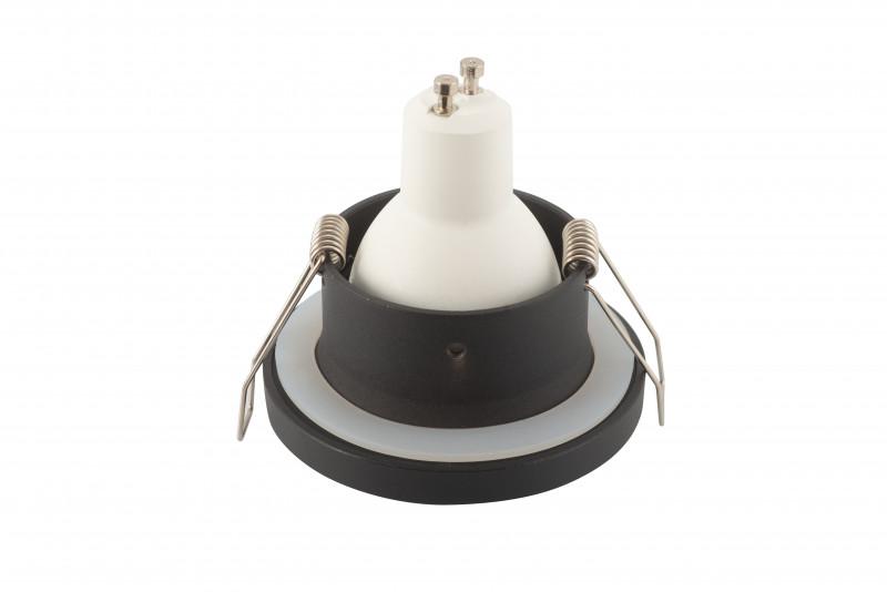  Светильник 50Вт GU10 IP44 встраив. влагозащ. алюм. черн. DENKIRS 427067 фото в каталоге от BTSprom.by