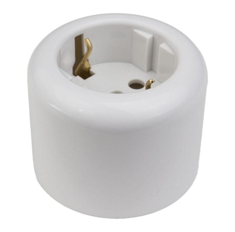 розетка двухполюсная с зк r пластик бел. bironi r1-101-21 от BTSprom.by