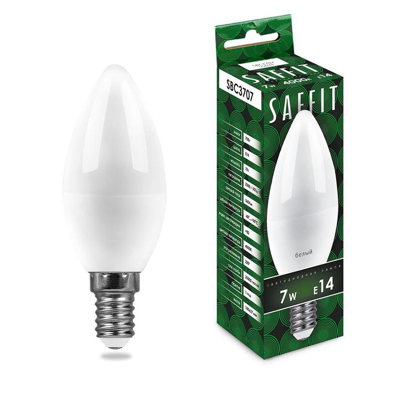 лампа светодиодная 7вт 230в e14 4000к c37 sbc3707 saffit 55031 от BTSprom.by