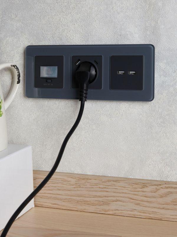  Розетка BRITE USB A+A 3.1А РЮ10-1-БрГ механизм графит IEK BR-U21-D31-K53 фото в каталоге от BTSprom.by