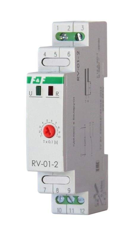 реле времени rv-01-2 с задержкой вкл. 1 модуль 230в 16а 1no/nc монтаж на din-рейке f&f ea02.001.038 от BTSprom.by
