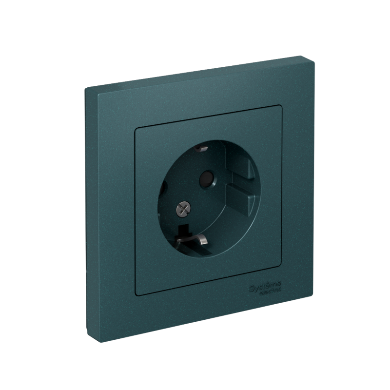 розетка 1-м сп atlasdesign 16а ip20 с заземл. защ. шторки в сборе изумруд se atn000844 от BTSprom.by
