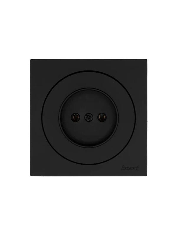  Розетка 1-м СП OSEN без заземл. ПБТ механизм черн. бархат LEZARD 743-4288-121B фото в каталоге от BTSprom.by