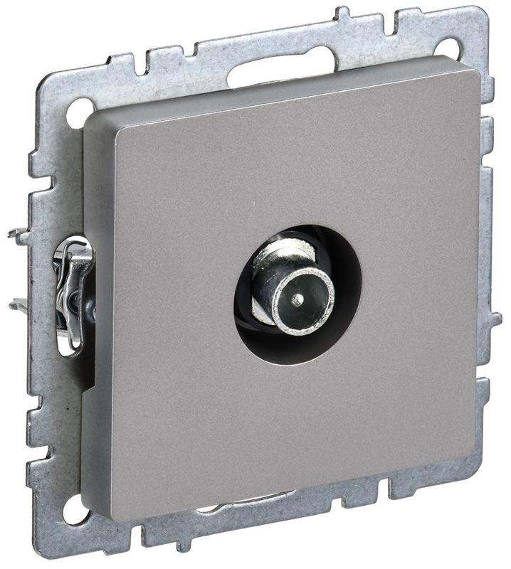 розетка телевизионная проходная tv сп brite ртв10-0-брс механизм сталь iek br-a10-p-k46 от BTSprom.by