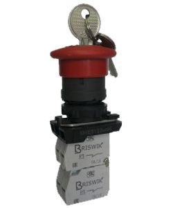 выключатель кнопочный кме 5111м к ухл3 1но+1нз гриб с фиксацией и ключом ip 40 красн. электротехник et006863 от BTSprom.by