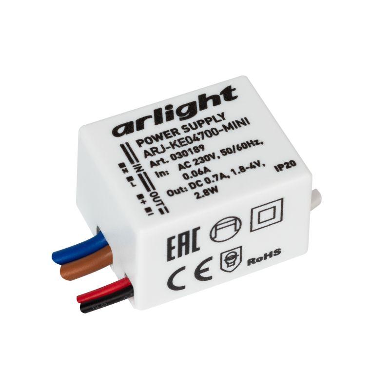 блок питания arj-ke04700-mini 2.8вт 700ма ip20 пластик 5 лет arlight 030189 от BTSprom.by