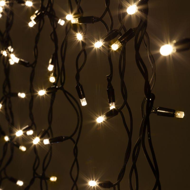 гирлянда светодиодная "нить" 10м 100led тепл. бел. ip65 220в бел. мерцание провод черн. каучук (без шнура питания) эра б0051888 от BTSprom.by