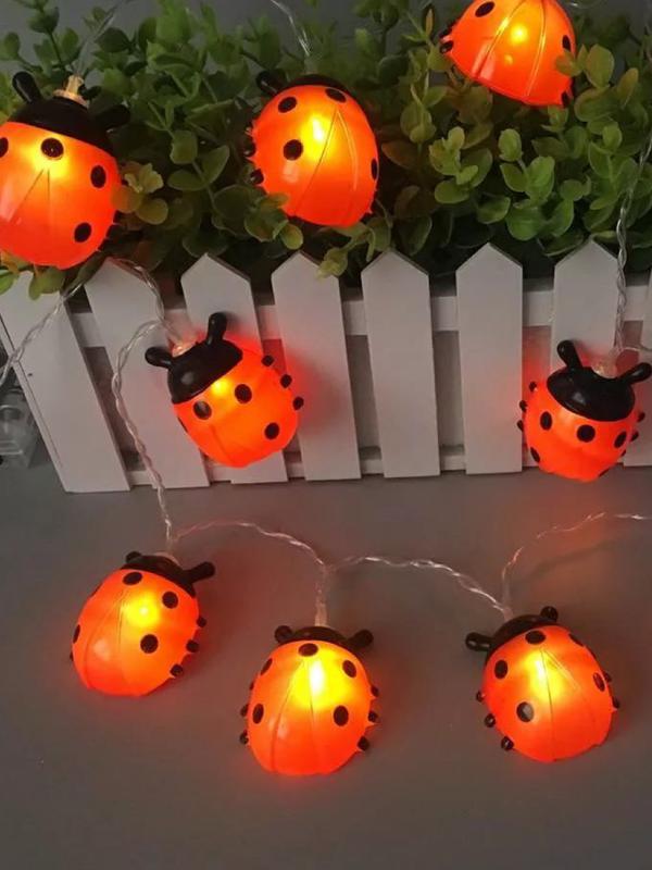 гирлянда декоративная "божья коровка" 6x5см 20led на солнечной батарее бел. дл.4м (2+2м) аккумулятор аа ni-mh 600ма.ч космос koc_sol110 от BTSprom.by