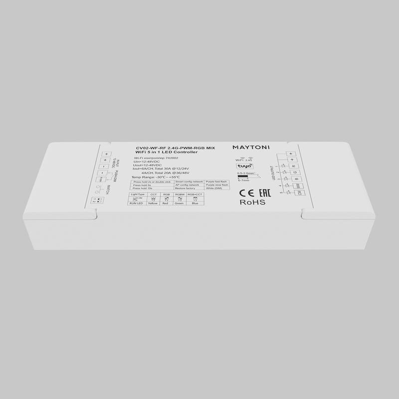  Контроллер Wi-Fi для светодиодной ленты RGB MIX 12-48В Maytoni 742002 фото в каталоге от BTSprom.by