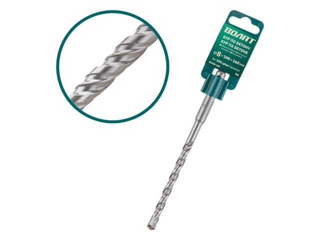 8х100х160 мм бур (сверло) sds-plus s4 волат (бур по бетону) 82108-160 от BTSprom.by