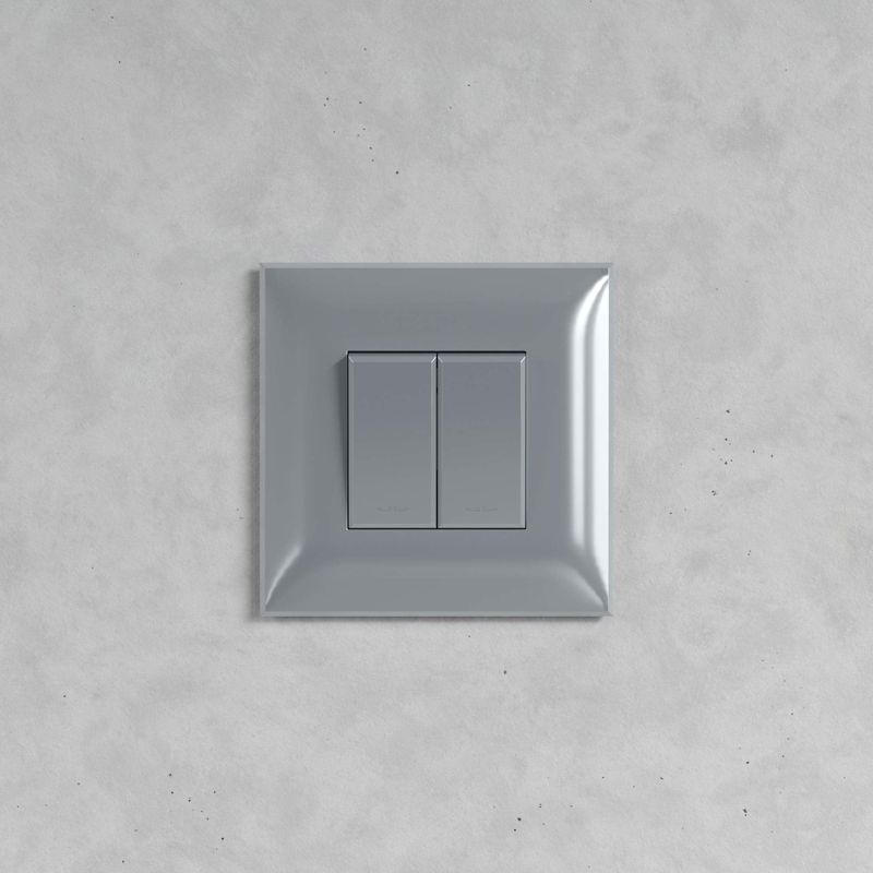  Выключатель 2-кл. 2мод. СП Avanti "Закаленная сталь" 16А сер. DKC 4404104 фото в каталоге от BTSprom.by