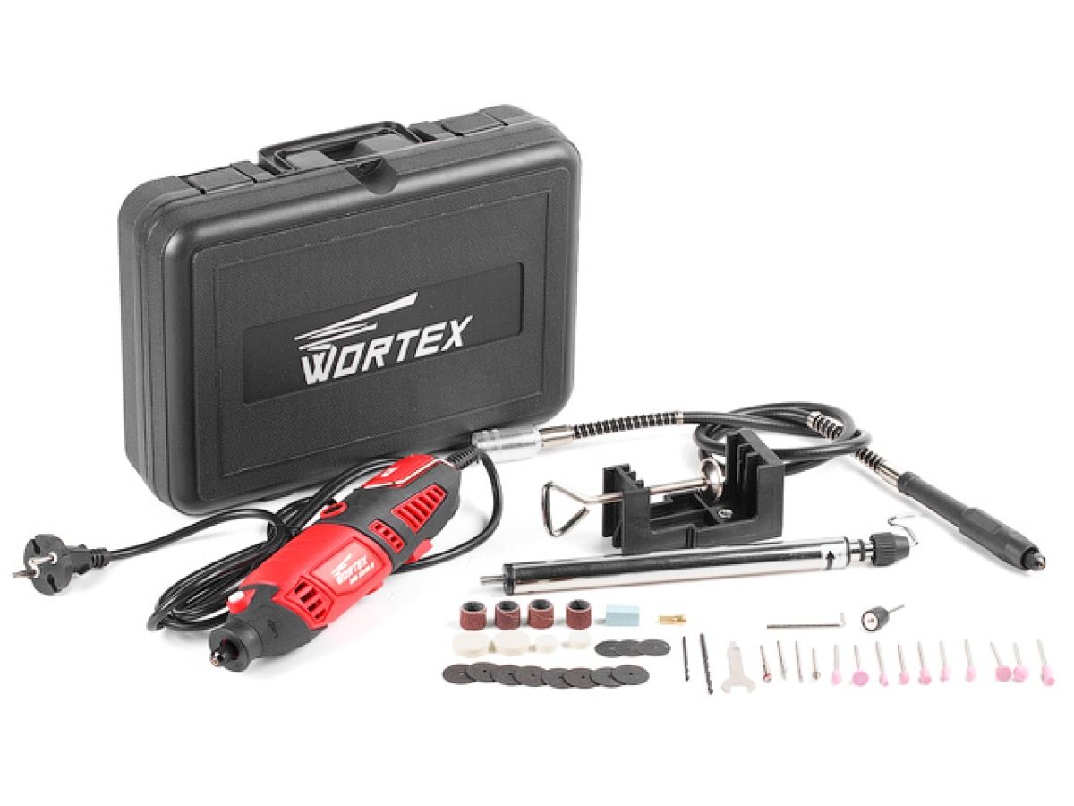 гравер электрический wortex mg 3218 e в чем. + аксессуары 180 вт, 8000-35000 об мин, цанга 3.2 мм (в чем.+ 40 аксесс., гибкий вал, держатель) mg3218e11411 от BTSprom.by