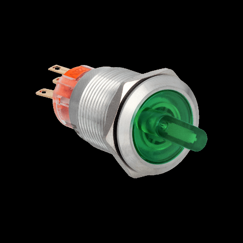 переключатель с подсветкой с фиксацией 220в ac/dc 2 полож. 1no+1nc ip67 mt67-bd211g220 нерж. сталь зел. овен 139452 от BTSprom.by