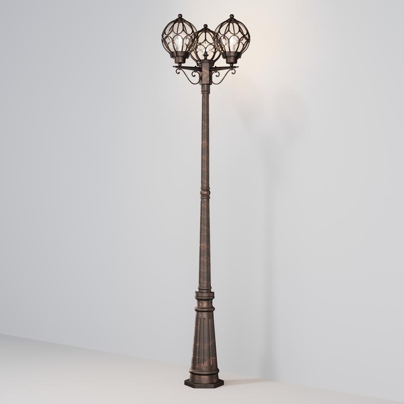 светильник via 3х60вт e27 ip44 садово-парковый maytoni o023fl-03g от BTSprom.by