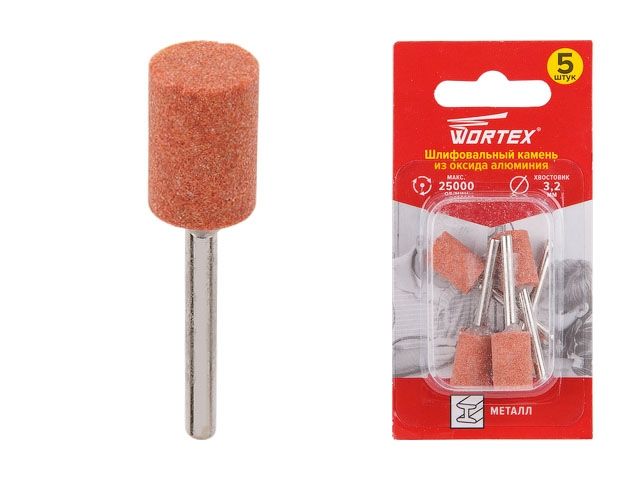 шлифовальный камень из оксида алюминия 9.5 мм wortex (раб. диам. 9.5 мм, диам. хвостовика 3.2 мм, 25000 об/мин) etca3209518 от BTSprom.by