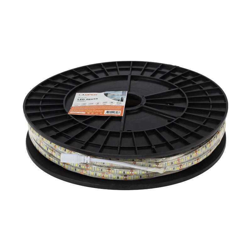 лента светодиодная smd2835 120led/м 10мм 12в ip65 силикон бел. (уп.100м) lamper 141-367 от BTSprom.by