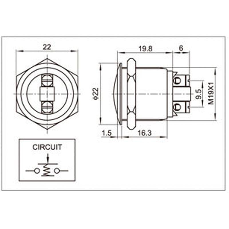  Кнопка антивандальная d19 Б/Фикс (2с винт) OFF-(ON) сфера (PBS-28В A19-A2) Rexant 36-3410 фото в каталоге от BTSprom.by