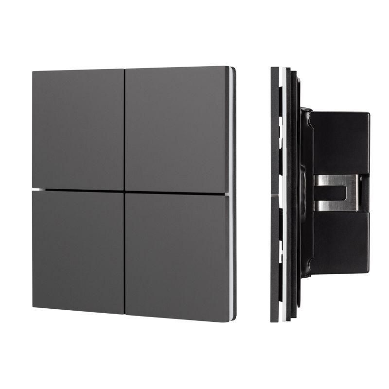 панель кнопочная knx-304-23-in black (bus frameless) (ip20 металл) intelligent arlight 039663 от BTSprom.by