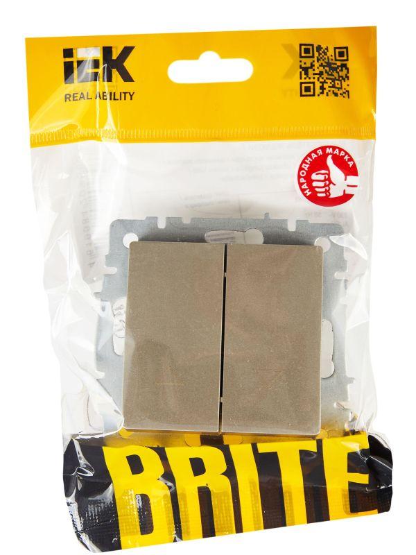  Выключатель жалюзи СП BRITE ВС10-1-5-БрШ 10А механизм шампань IEK BR-V15-0-10-K37 фото в каталоге от BTSprom.by